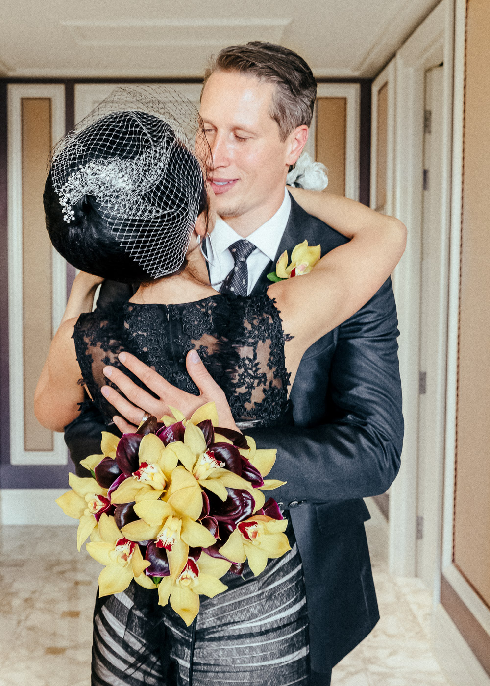 LAS VEGAS WEDDING PHOTOGRAPHER AND BLACK WEDDING DRESS