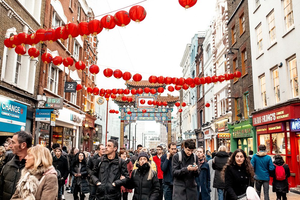 London City Chinatown red lanterns photo