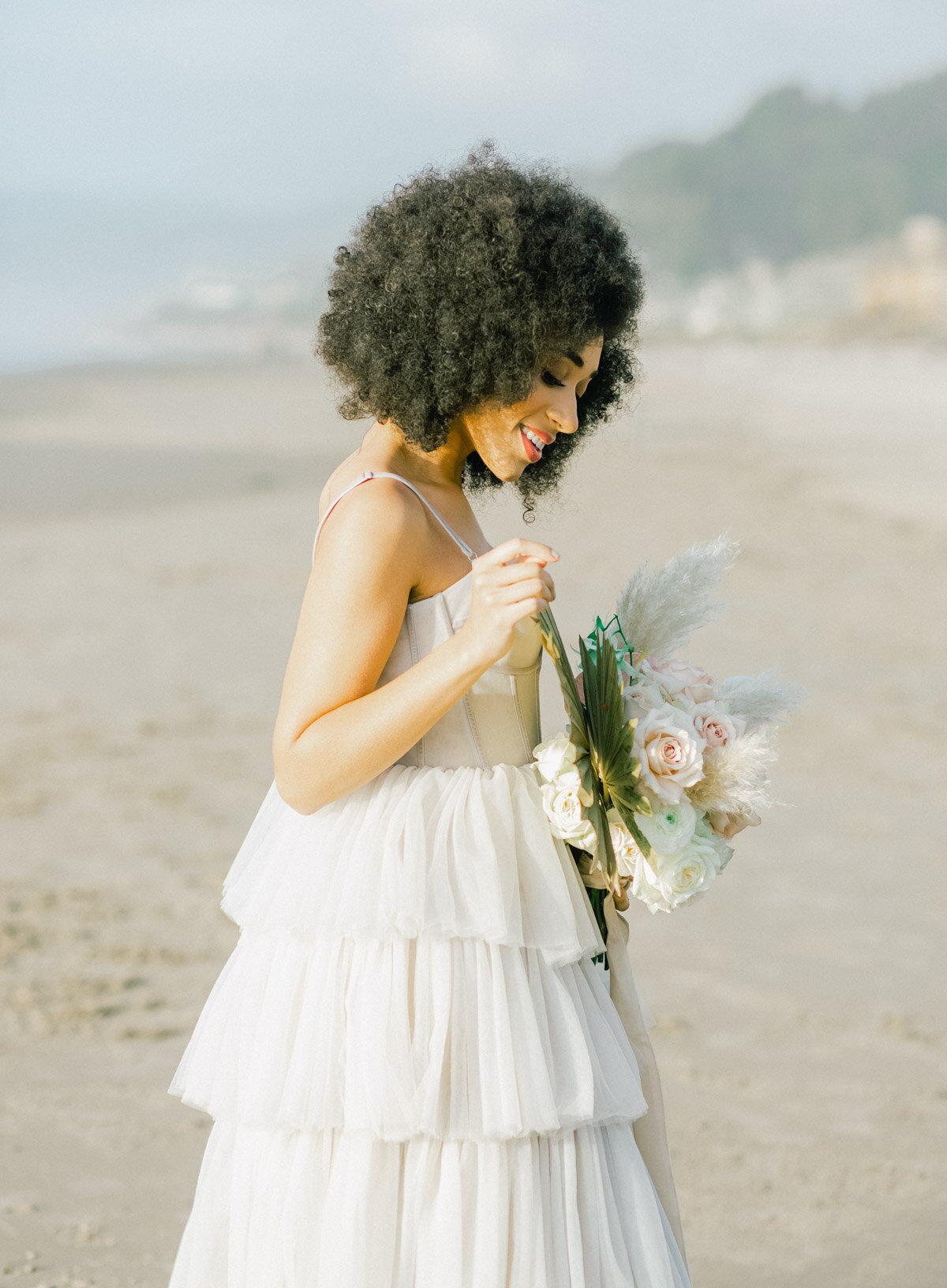 Cannon Beach Wedding and stylish bride
