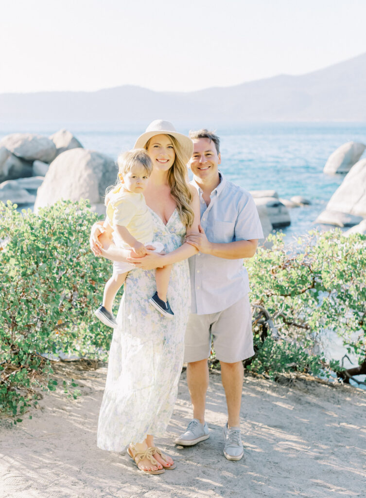 sunny Lake Tahoe Family Photo Session on the Beach