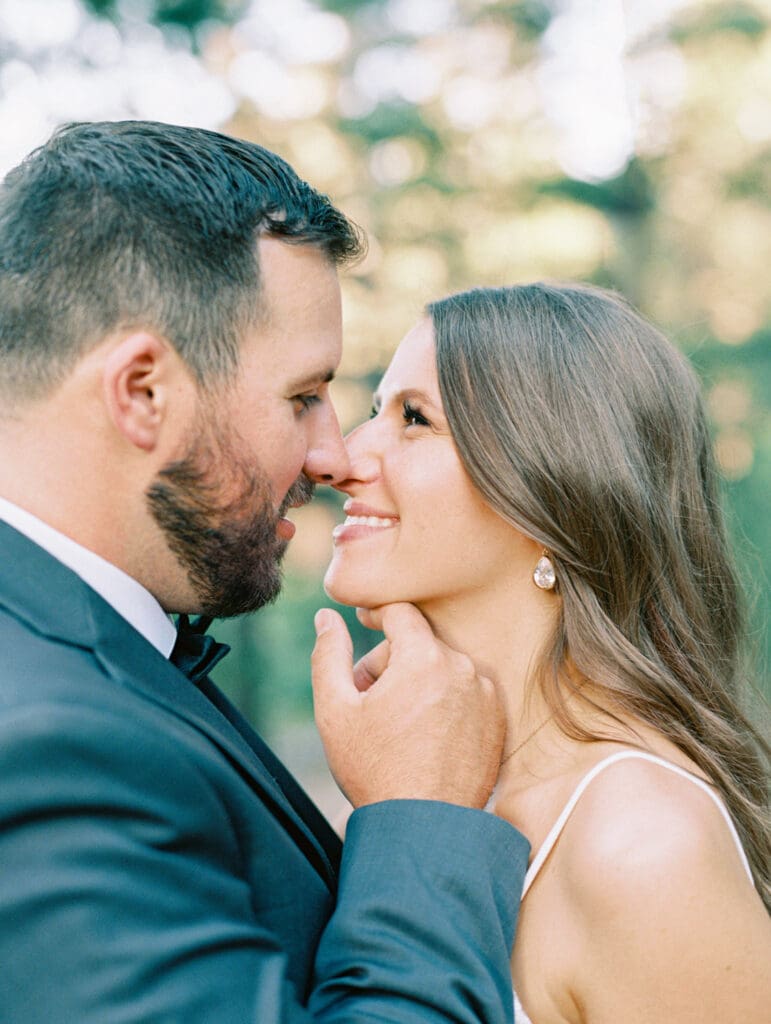 Bride and Groom photos in Galena Creek Hatchery  by Lake Tahoe film wedding photographer 