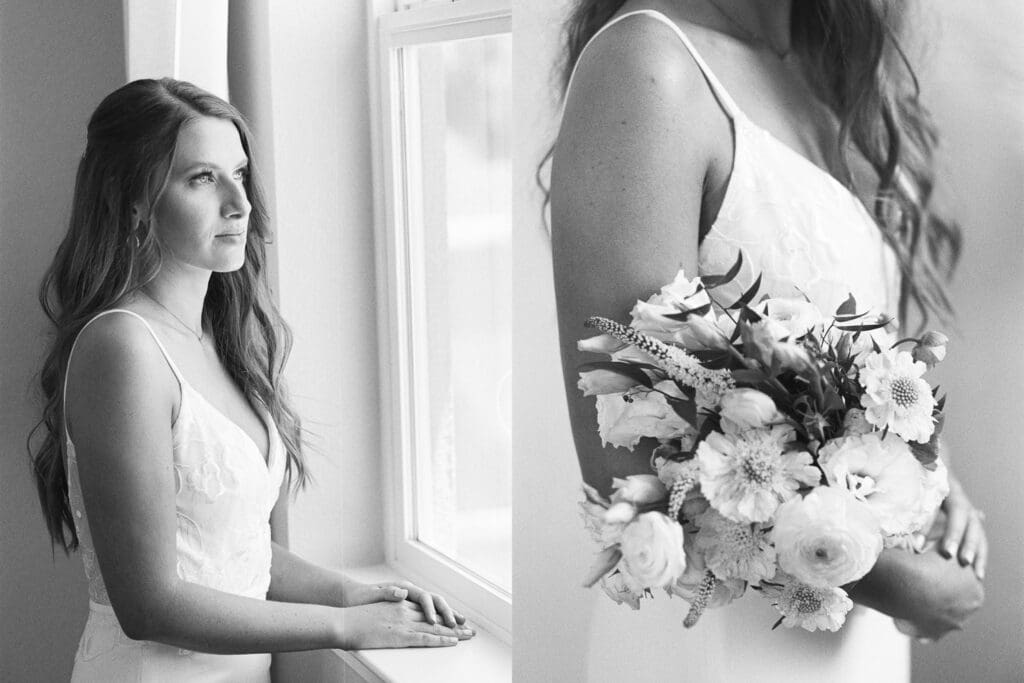 Bride portraits by film wedding photographer in Lake Tahoe 