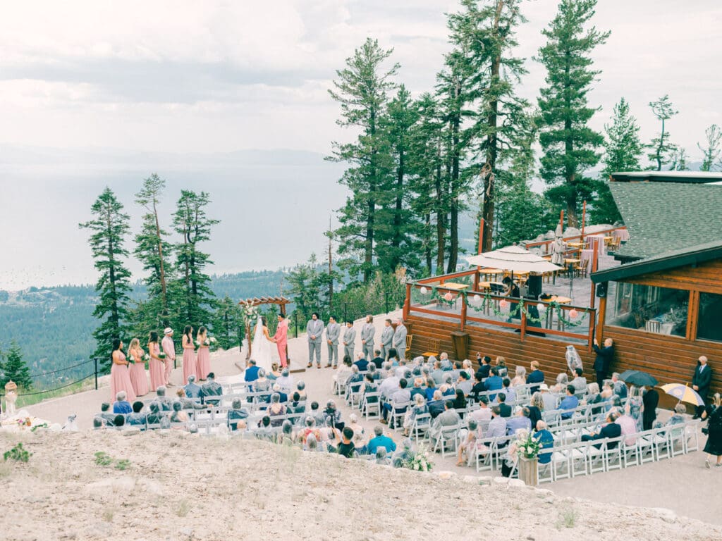 Wedding photo at Lake Tahoe Lakeview Lodge Heavenly Mountain Resort wedding | Lake Tahoe Film Photographer