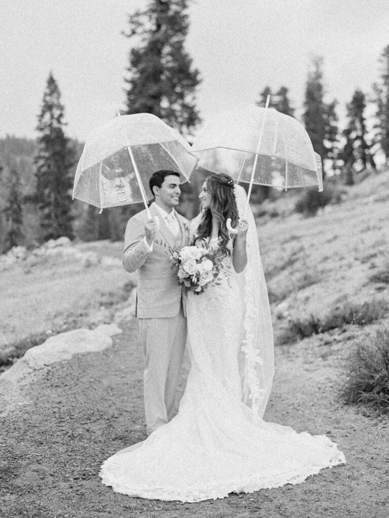 Top of the mountain Wedding photo at Lake Tahoe Lakeview Lodge Heavenly Mountain Resort | Lake Tahoe Film Photographer