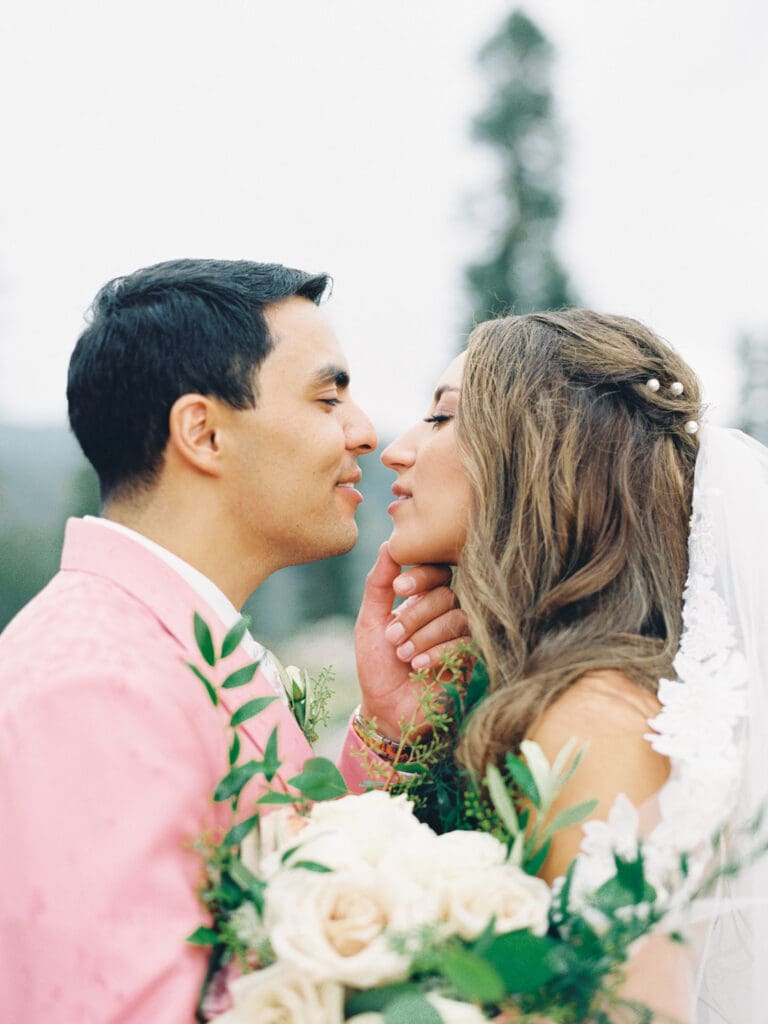 Bride and Groom photos at Lake Tahoe Lakeview Lodge Heavenly Mountain Resort