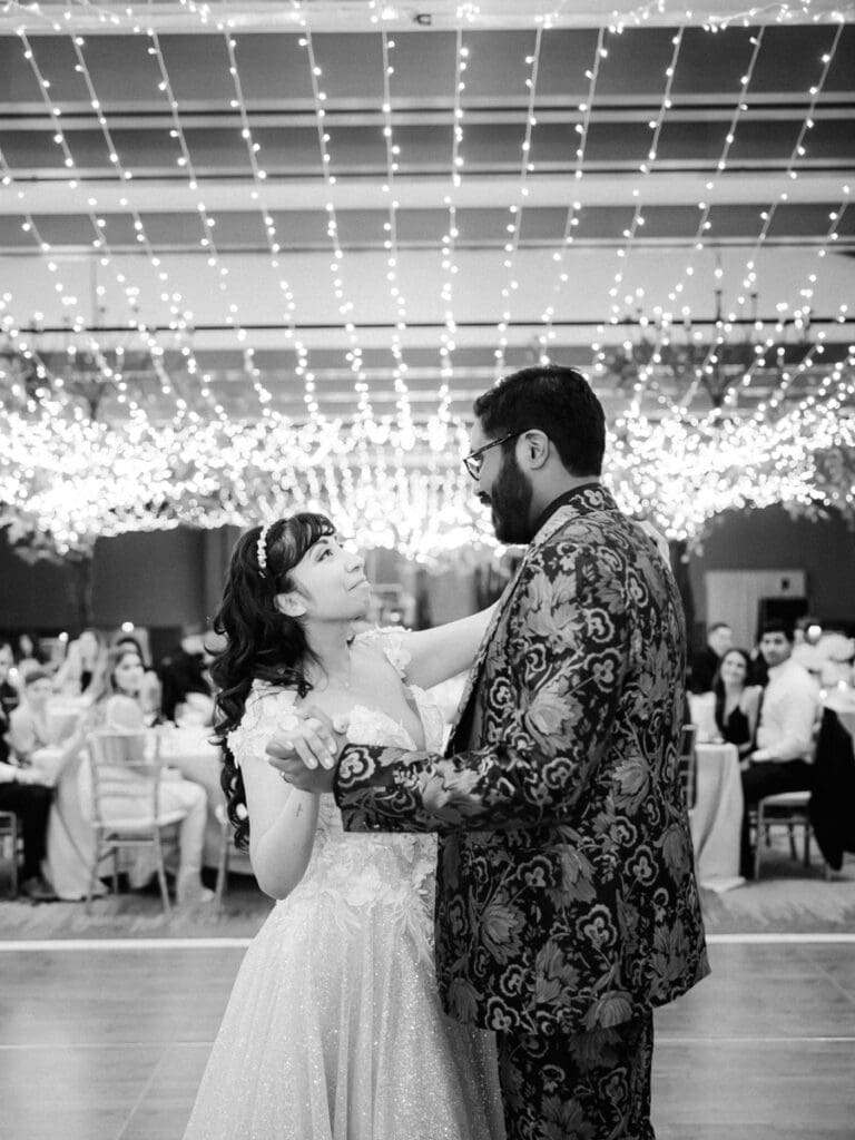 First dance at The Ritz-Carlton, Lake Tahoe winter wedding ballroom