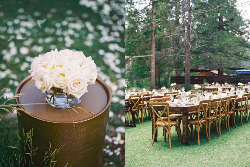 Lake Tahoe Dancing Pines Wedding Reception Decor