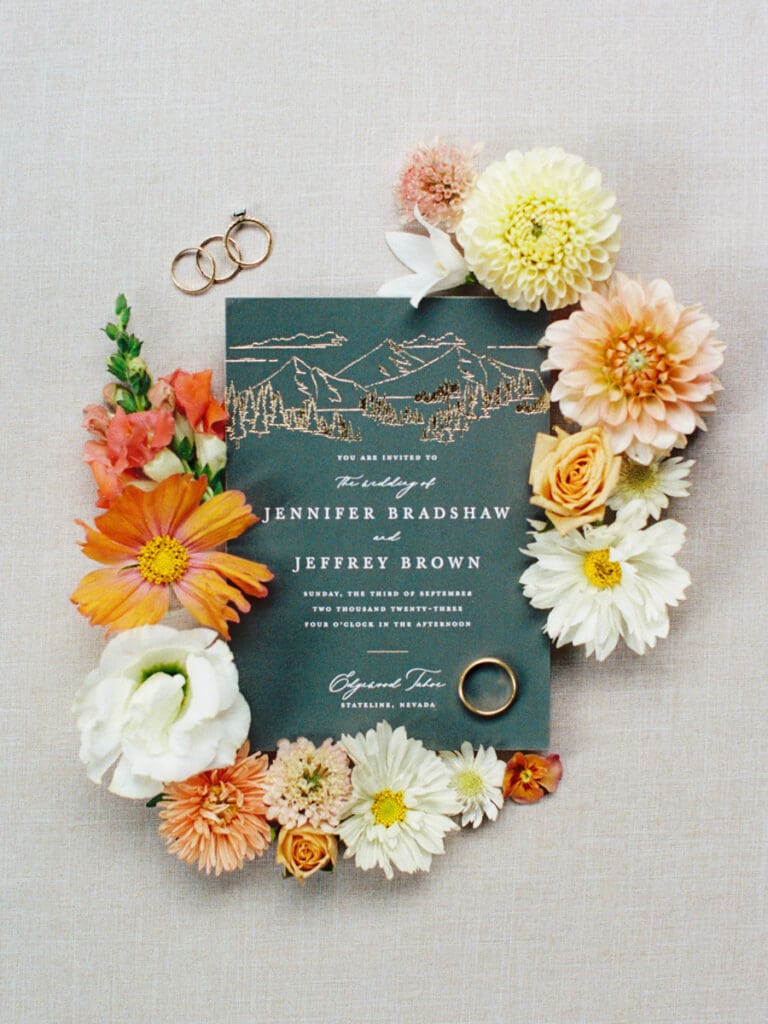 Lake Tahoe wedding invitations 