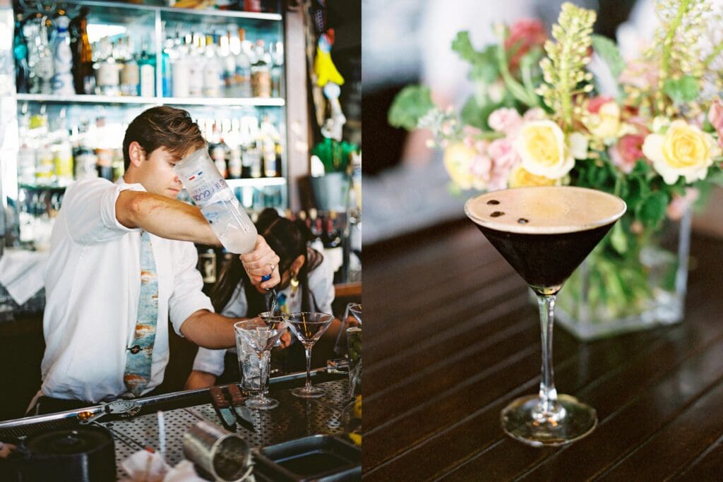 Gar Woods Lake Tahoe barman making cocktails