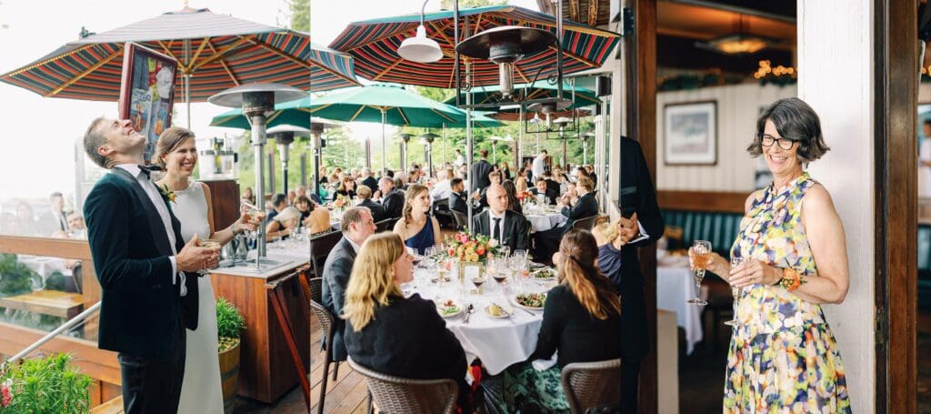 Speeches at Gar Woods Lake Tahoe wedding 