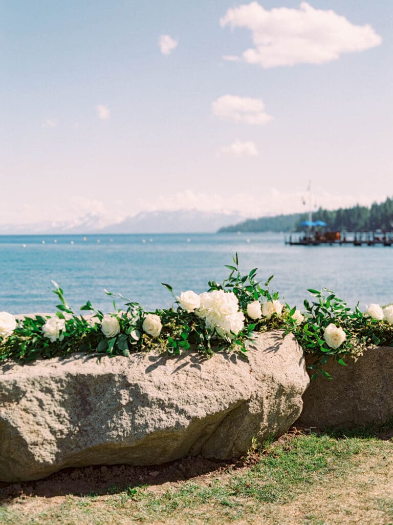 Wedding Ceremony views from Gar Woods Grill & Pier in Lake tahoe 