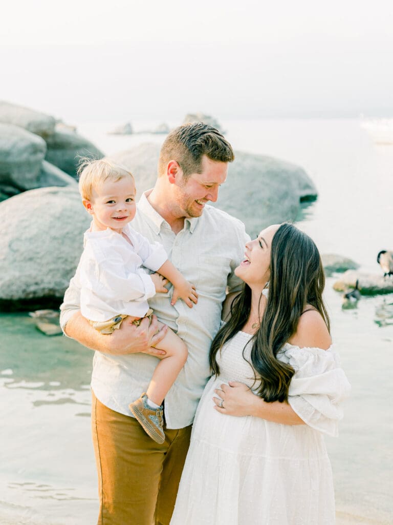 Lake Tahoe beach family photo session