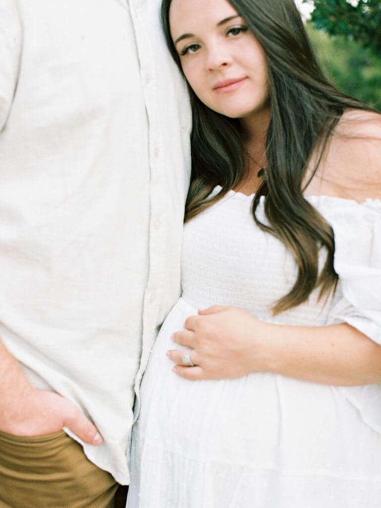 Maternity photography in Lake Tahoe, highlighting the elegance of an expecting mother against a breathtaking lakeside backdrop.