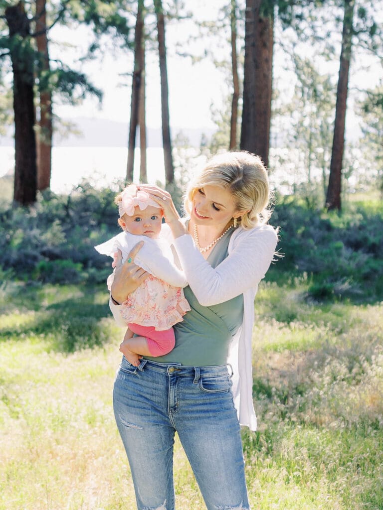 Mother daughter family photo session in lake Tahoe