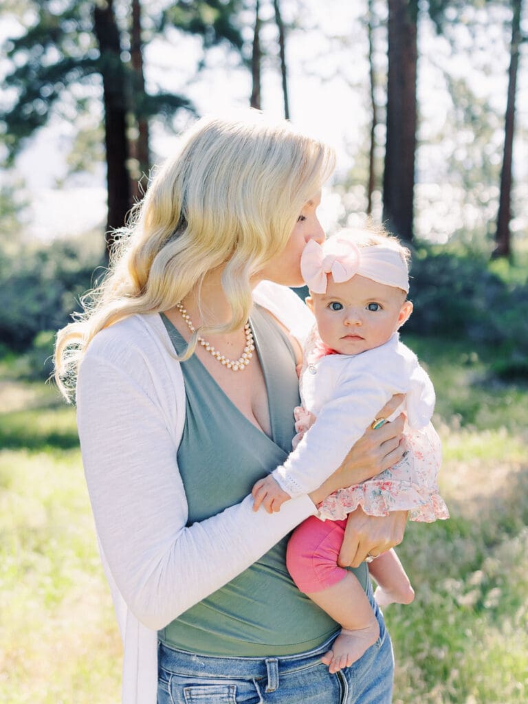 Mother daughter family photo session in lake Tahoe