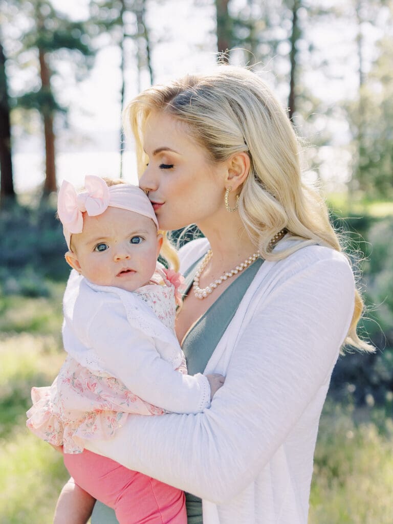 Mother daughter family photo session in lake Tahoe