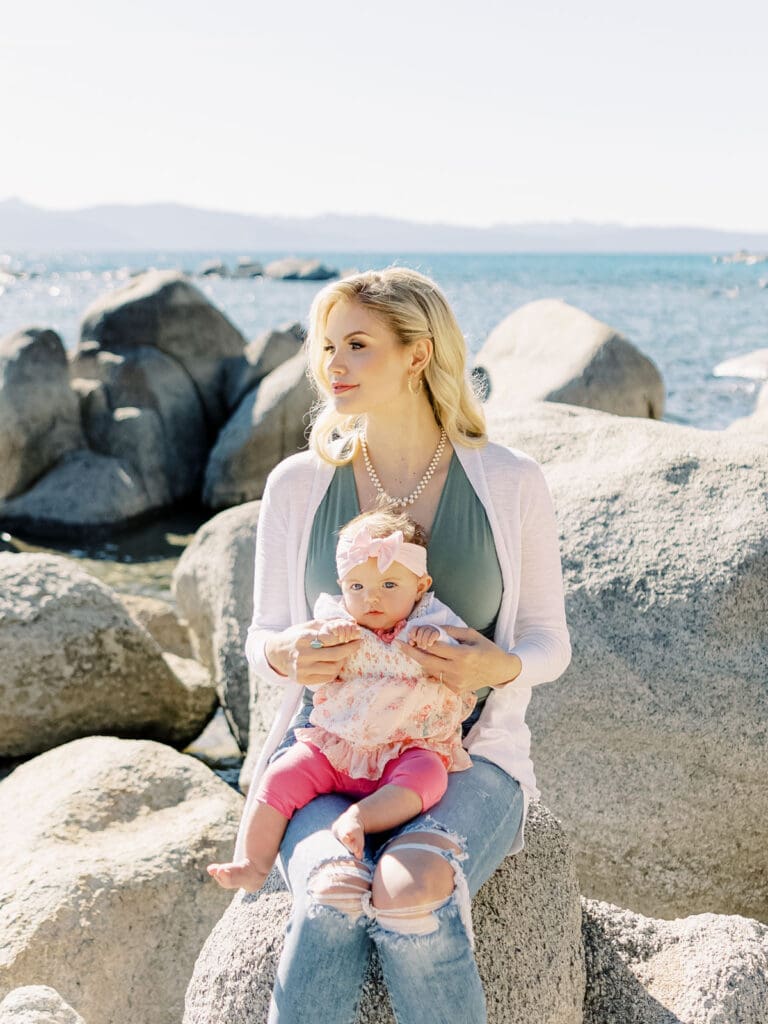 Lake Tahoe Mother daughter family photo session 