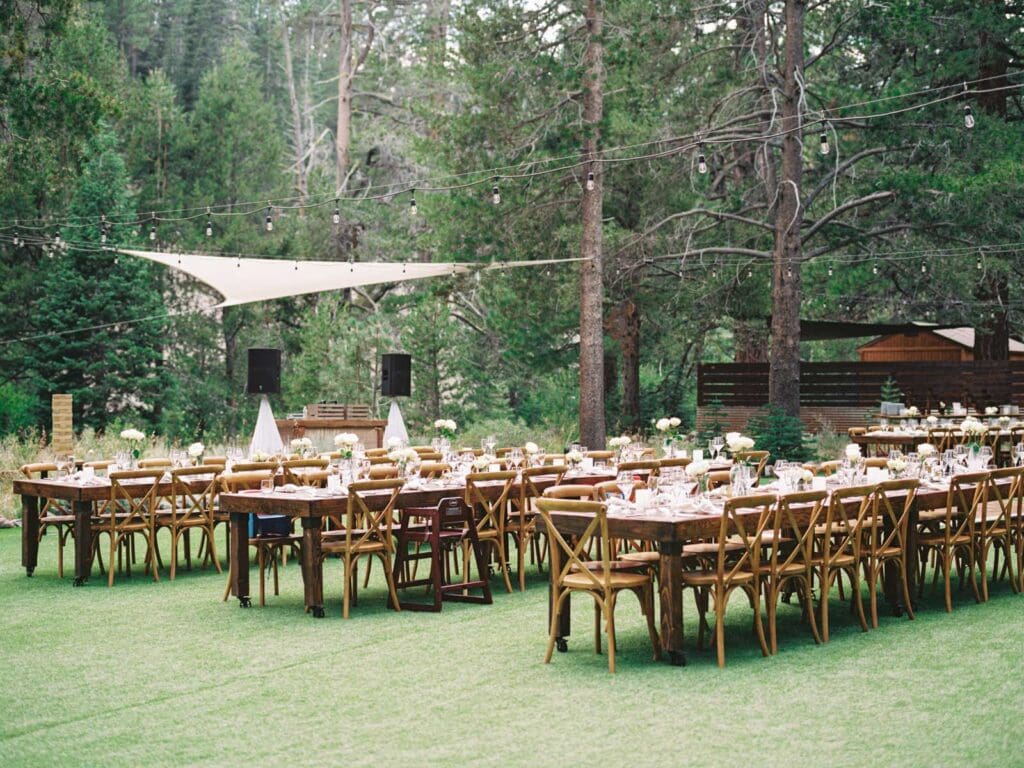 Lake Tahoe Dancing Pines Wedding Reception Decor