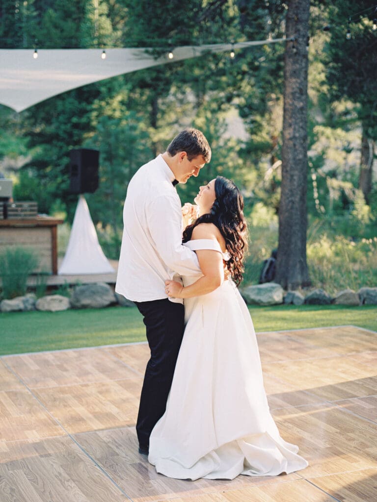 Lake Tahoe Dancing Pines Wedding first dance