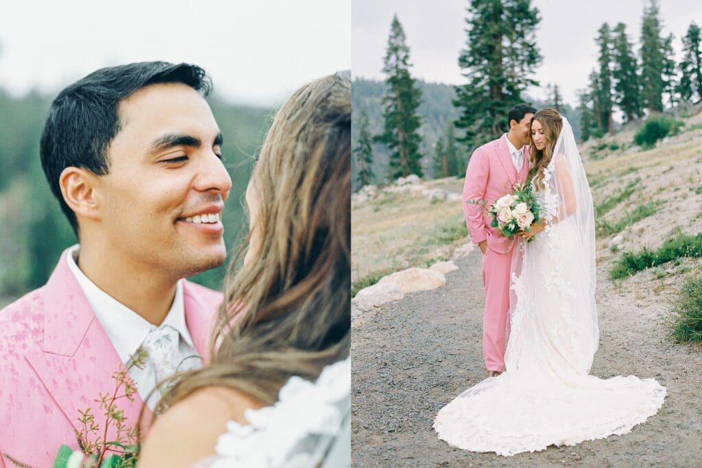 Top of the mountain Wedding photo at Lake Tahoe Lakeview Lodge Heavenly Mountain Resort | Lake Tahoe Film Photographer