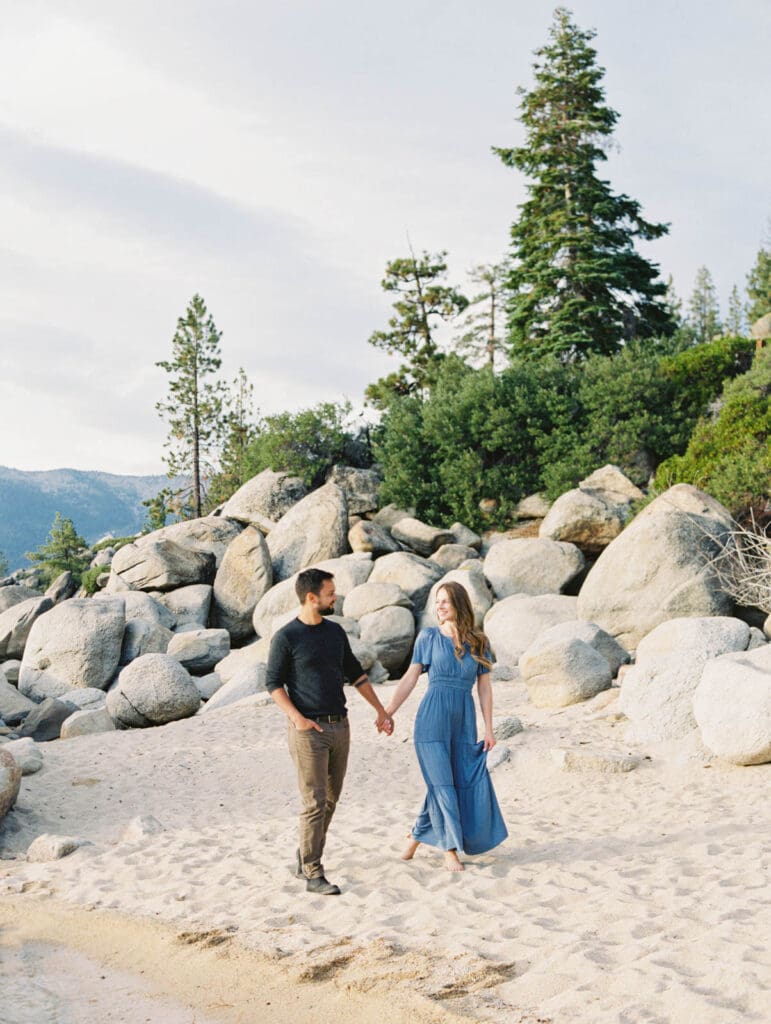 Stunning Lake Tahoe Engagement Photos by the lake