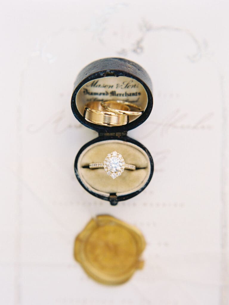 Lake Tahoe wedding rings on film. 