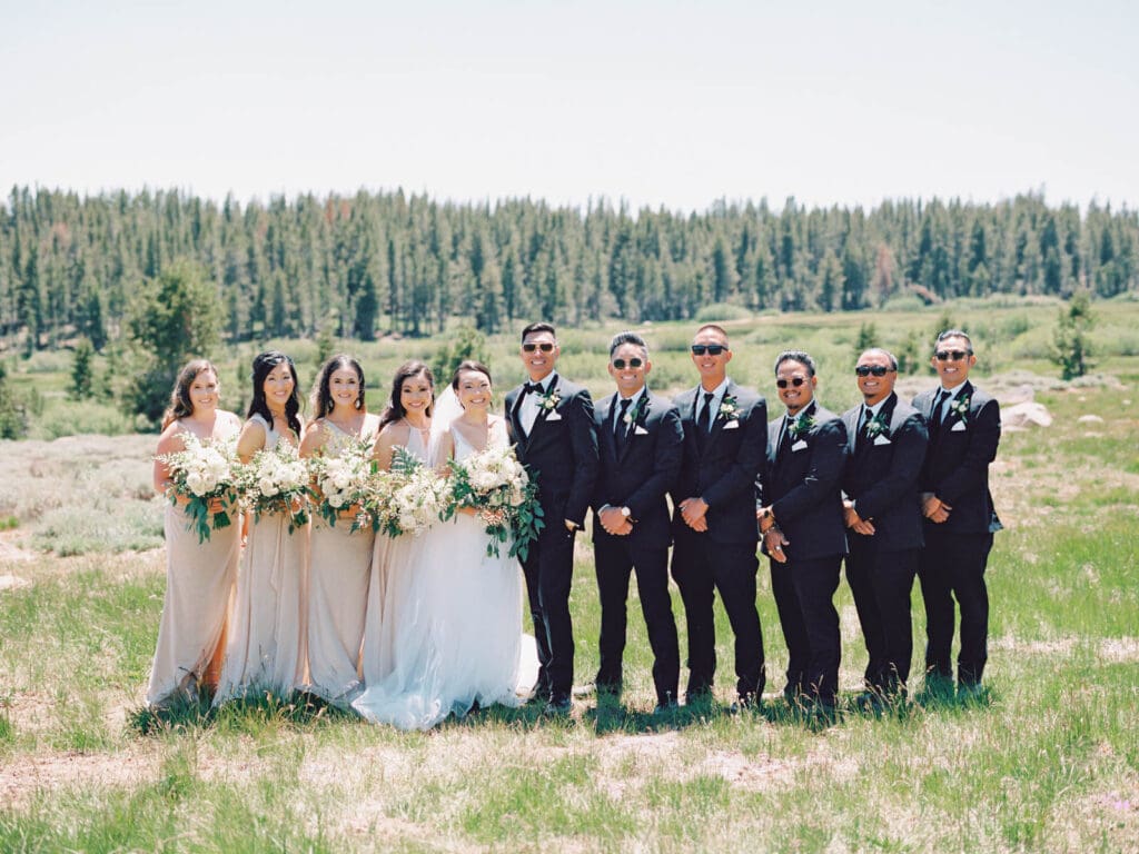 Wedding party at Tannenbaum Lake Tahoe wedding venue, captured by the photographer.