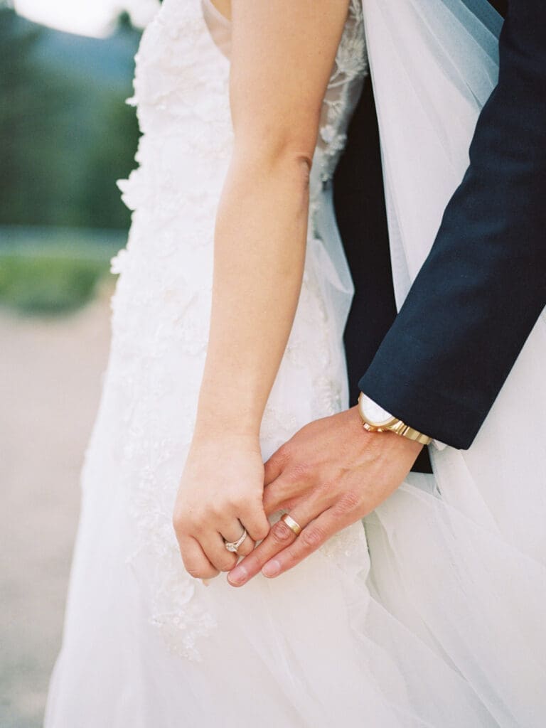 Bride and Groom golden hour portraits at Tannenbaum Lake Tahoe wedding