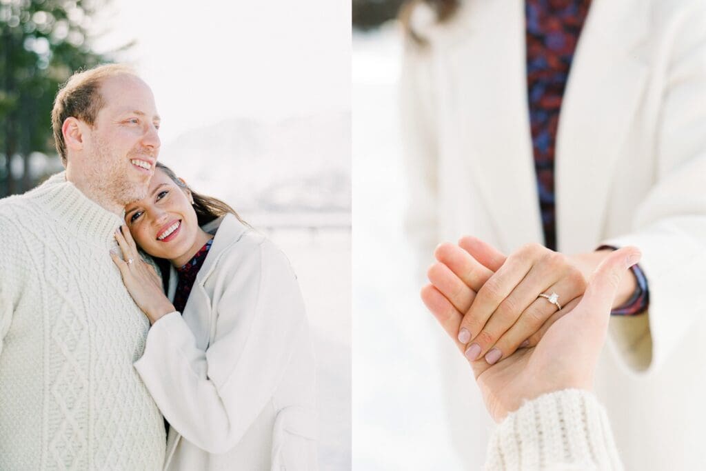 A photo of a Lake Tahoe Winter proposal at the beach