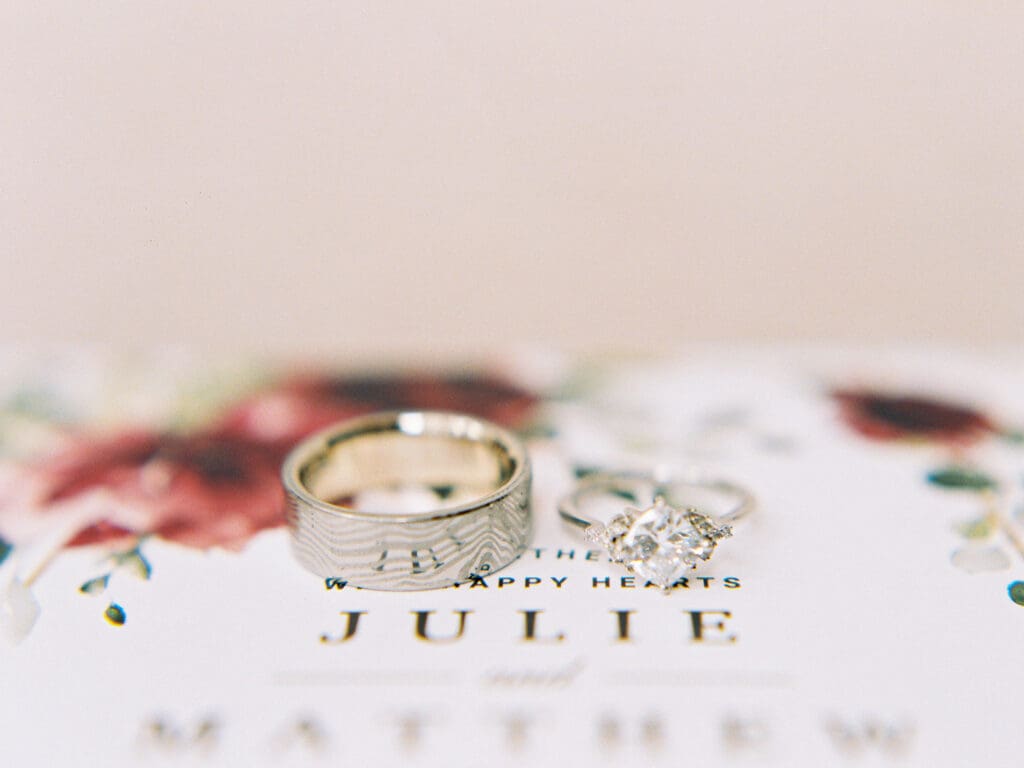 Lake Tahoe winter wedding rings