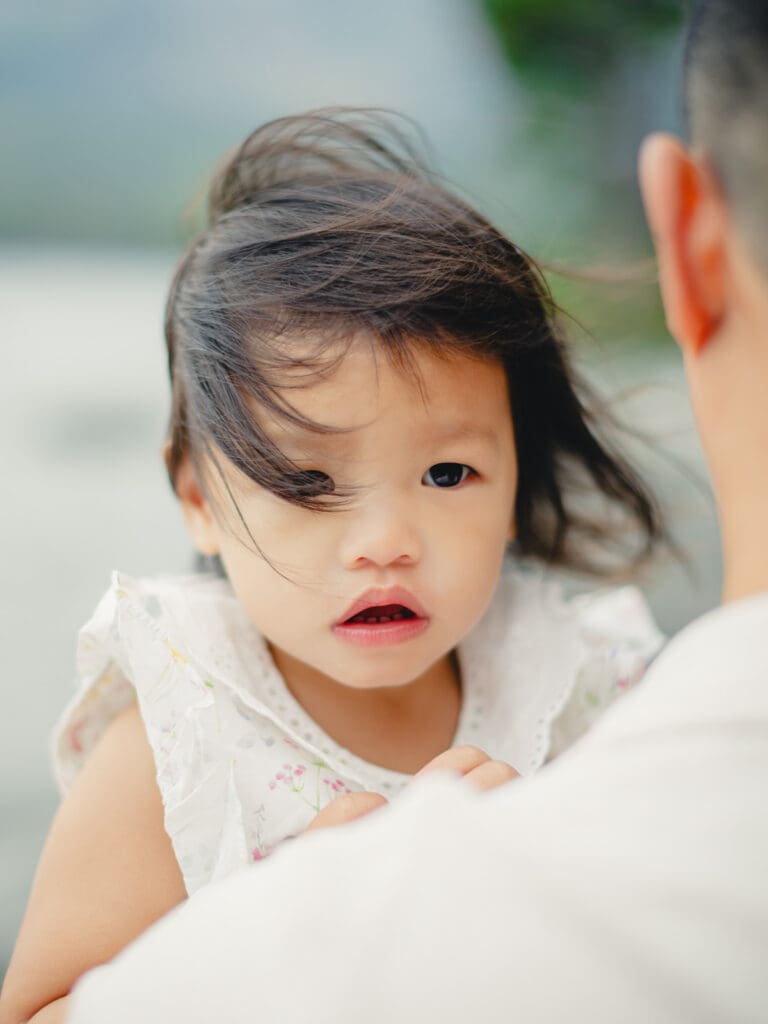 father hold his daughter during photo session in South Lake Tahoe 