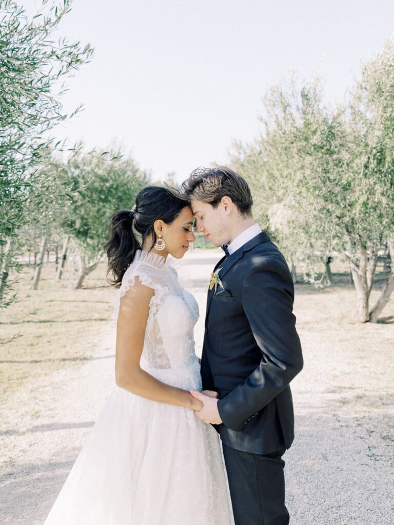 Bride and Groom portraits at Sunstone Villa - Sunstone Winery and Vineyards olive grove wedding 