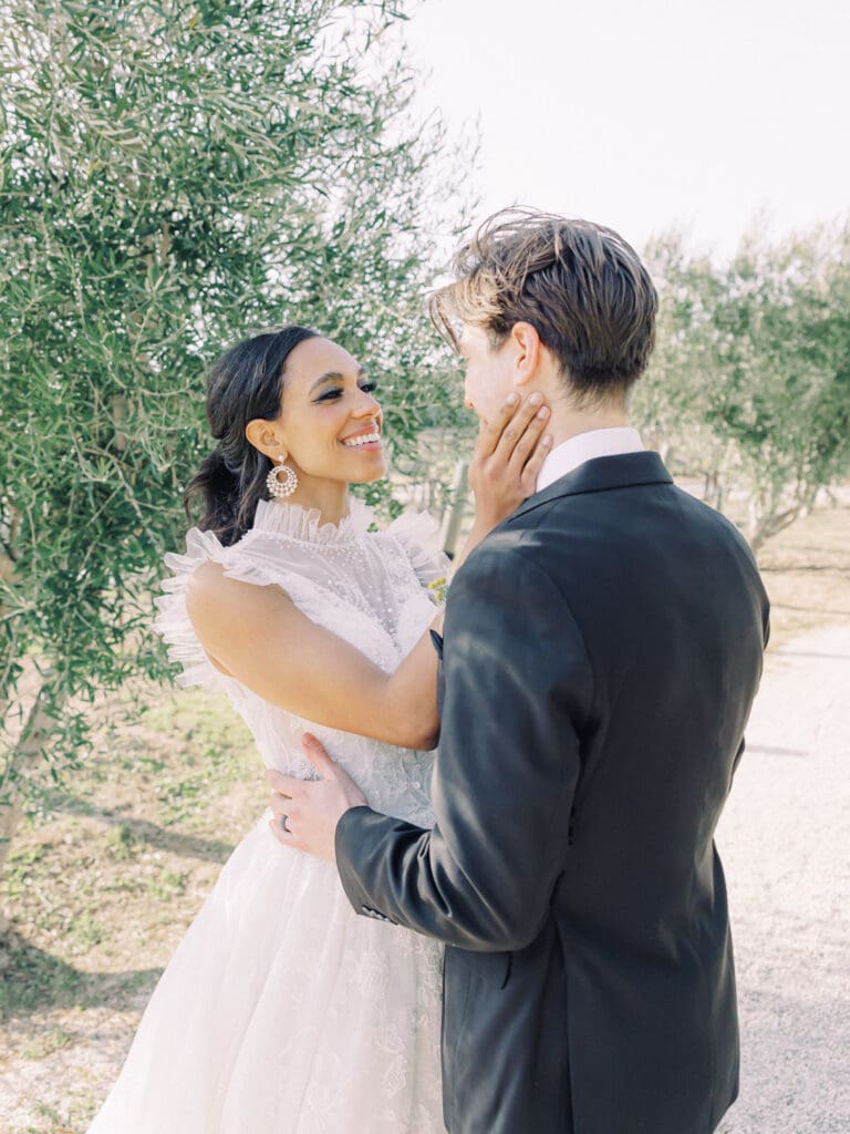 Bride and Groom portraits at Sunstone Villa - Sunstone Winery and Vineyards olive grove wedding 